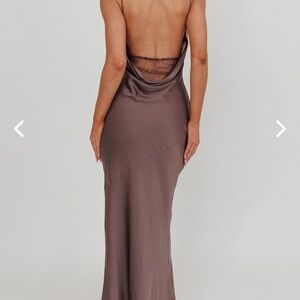 Selfie Leslie Emmerson Cut-Out Cowl Neck Dress Warm Grey